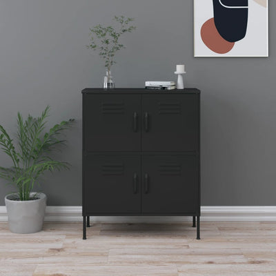 Stella Homewares Storage Cabinet Black 80x35x101.5 cm Steel