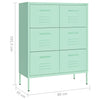 Stella Homewares Drawer Cabinet Mint 80x35x101.5 cm Steel