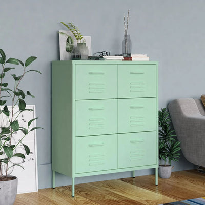 Stella Homewares Drawer Cabinet Mint 80x35x101.5 cm Steel