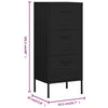 Stella Homewares Storage Cabinet Black 42.5x35x101.5 cm Steel