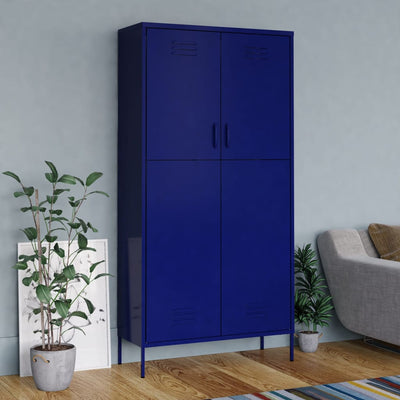 Stella Homewares Wardrobe Navy Blue 90x50x180 cm Steel