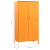 Stella Homewares Wardrobe Mustard Yellow 90x50x180 cm Steel