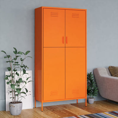 Stella Homewares Wardrobe Orange 90x50x180 cm Steel