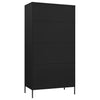 Stella Homewares Wardrobe Black 90x50x180 cm Steel