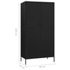 Stella Homewares Wardrobe Black 90x50x180 cm Steel