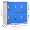 Stella Homewares Locker Cabinet Light Grey and Blue 90x45x92.5 cm Steel