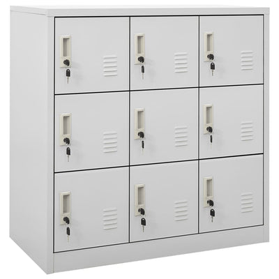 Stella Homewares Locker Cabinet Light Grey 90x45x92.5 cm Steel
