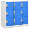 Stella Homewares Locker Cabinet Light Grey and Blue 90x45x92.5 cm Steel