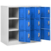 Stella Homewares Locker Cabinet Light Grey and Blue 90x45x92.5 cm Steel