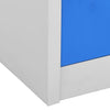 Stella Homewares Locker Cabinet Light Grey and Blue 90x45x92.5 cm Steel