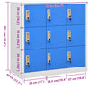 Stella Homewares Locker Cabinet Light Grey and Blue 90x45x92.5 cm Steel