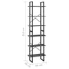 Stella Homewares Storage Shelf Grey 60x30x210 cm Engineered Wood
