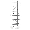 Stella Homewares Storage Shelf Grey 60x30x210 cm Solid Wood Pine