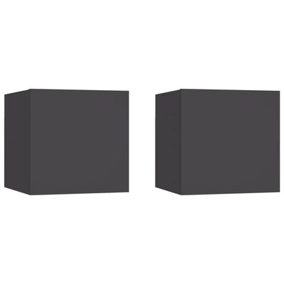 Stella Homewares Bedside Cabinets 2 pcs Grey 30.5x30x30 cm Engineered Wood