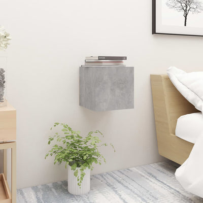 Stella Homewares Bedside Cabinet Concrete Grey 30.5x30x30 cm Engineered Wood