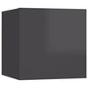 Stella Homewares Bedside Cabinet High Gloss Grey 30.5x30x30 cm Engineered Wood