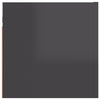 Stella Homewares Bedside Cabinet High Gloss Grey 30.5x30x30 cm Engineered Wood