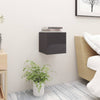 Stella Homewares Bedside Cabinet High Gloss Grey 30.5x30x30 cm Engineered Wood