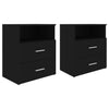 Stella Homewares Bed Cabinets 2 pcs Black 50x32x60 cm