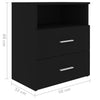 Stella Homewares Bed Cabinets 2 pcs Black 50x32x60 cm