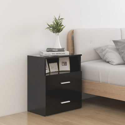 Stella Homewares Bed Cabinets 2 pcs Black 50x32x60 cm