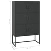 Stella Homewares Highboard Black 80x35x135 cm Steel