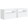 Stella Homewares Bedside Cabinets 2 pcs with LEDs White 60x35x40 cm