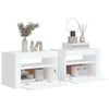 Stella Homewares Bedside Cabinets 2 pcs with LEDs White 60x35x40 cm