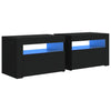 Stella Homewares Bedside Cabinets 2 pcs with LEDs Black 60x35x40 cm