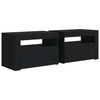 Stella Homewares Bedside Cabinets 2 pcs with LEDs Black 60x35x40 cm