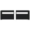Stella Homewares Bedside Cabinets 2 pcs with LEDs Black 60x35x40 cm