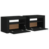 Stella Homewares Bedside Cabinets 2 pcs with LEDs Black 60x35x40 cm