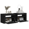 Stella Homewares Bedside Cabinets 2 pcs with LEDs Black 60x35x40 cm