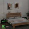 Stella Homewares Bedside Cabinets 2 pcs with LEDs Black 60x35x40 cm