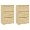 Stella Homewares Bedside Cabinets 2 pcs 40x29.5x64 cm Solid Pine Wood