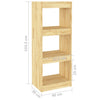 Stella Homewares Book Cabinet/Room Divider 40x30x103.5 cm Solid Pinewood
