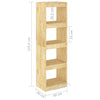 Stella Homewares Book Cabinet Room Divider 40x30x135.5 cm Pinewood