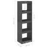 Stella Homewares Book Cabinet Room Divider Grey 40x30x135.5 cm Pinewood