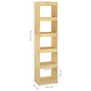 Stella Homewares Book Cabinet/Room Divider 40x30x167.5 cm Solid Pinewood