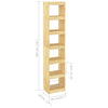 Stella Homewares Book Cabinet/Room Divider 40x30x199 cm Solid Pinewood