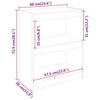 Stella Homewares Book Cabinet/Room Divider Grey 60x30x71.5 cm Solid Wood Pine