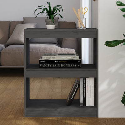 Stella Homewares Book Cabinet/Room Divider Grey 60x30x71.5 cm Solid Wood Pine