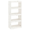 Stella Homewares Book Cabinet/Room Divider White 60x30x135.5 cm Solid Wood Pine