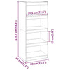 Stella Homewares Book Cabinet/Room Divider White 60x30x135.5 cm Solid Wood Pine