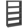 Stella Homewares Book Cabinet/Room Divider Grey 80x30x135.5 cm Solid Wood Pine