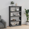 Stella Homewares Book Cabinet/Room Divider Grey 80x30x135.5 cm Solid Wood Pine