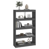 Stella Homewares Book Cabinet/Room Divider Grey 80x30x135.5 cm Solid Wood Pine