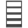 Stella Homewares Book Cabinet/Room Divider Grey 80x30x135.5 cm Solid Wood Pine