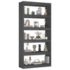 Stella Homewares Book Cabinet/Room Divider Grey 80x30x167.4 cm Solid Wood Pine