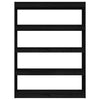 Stella Homewares Book Cabinet/Room Divider Black 100x30x135.5 cm Solid Pinewood